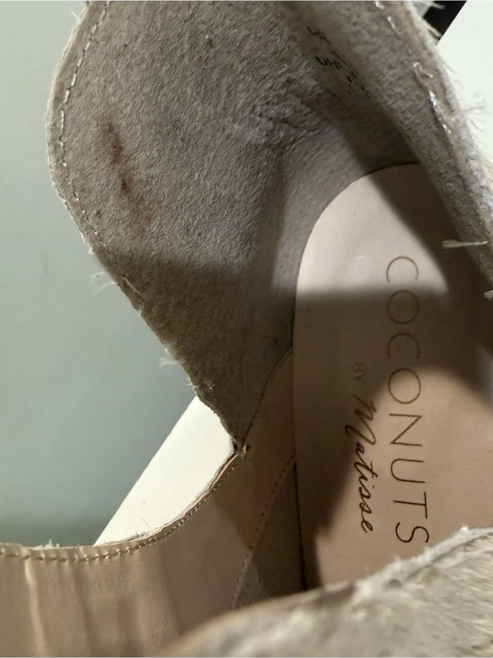 Coconuts by Matisse White Pony Hair Ankle Boots with Gold Speckle